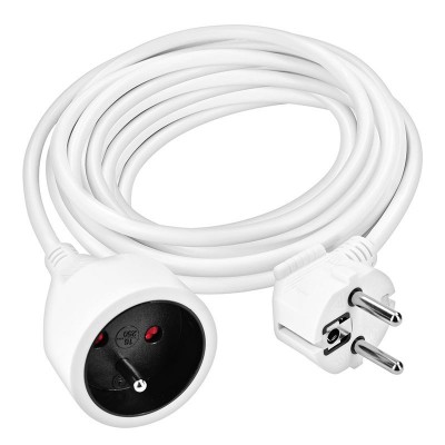 Solight prodlužovací přívod - spojka, 1 zásuvka, 7m, 3 x 1mm2, bílá - foto č. 4