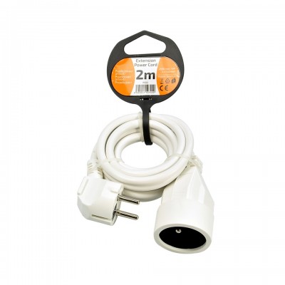 Solight prodlužovací přívod - spojka, 1 zásuvka, 2m, 3 x 1mm2, bílá - foto č. 2