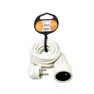 Solight prodlužovací přívod - spojka, 1 zásuvka, 3m, 3 x 1mm2, bílá - foto č. 2