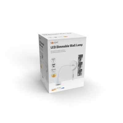 Solight LED nástěnná lampička, stmívatelná, 4W, 280lm, 3000K, bílá - foto č. 6