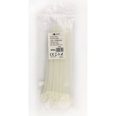 Solight vázací nylonové pásky, barva natural, 100ks, 3,6 x 200mm - foto č. 2