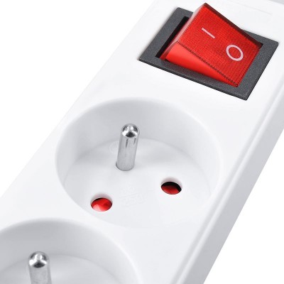 Solight prodlužovací přívod, 5 zásuvek, bílý, vypínač, 1,5m - foto č. 4