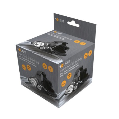 Solight LED čelová svítilna SUPER POWER, 900lm, 3x Cree LED, 4x AA - foto č. 2
