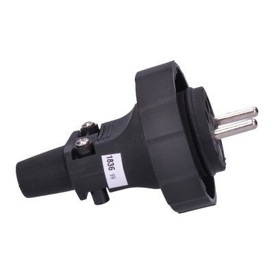 Solight zástrčka gumová do vlhka a prachu, přímá, IP65, černá - foto č. 3