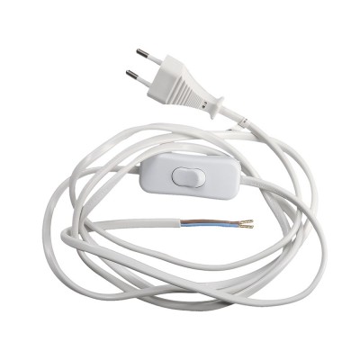 Solight flexo šňůra, 2m, 2 x 0,75mm2, bílá, plochá, vypínač - foto č. 2