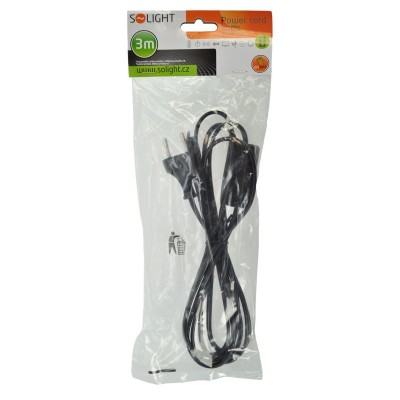 Solight flexo šňůra, 2x 0,75mm2, černá, plochá, vypínač, 3m - foto č. 2