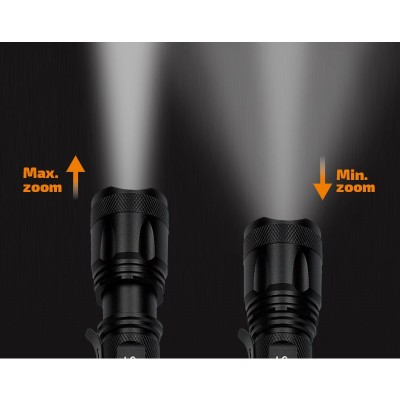 Solight LED nabíjecí svítilna, 600lm, Cree XM-L2 T6, zoom, Li-Ion - foto č. 4