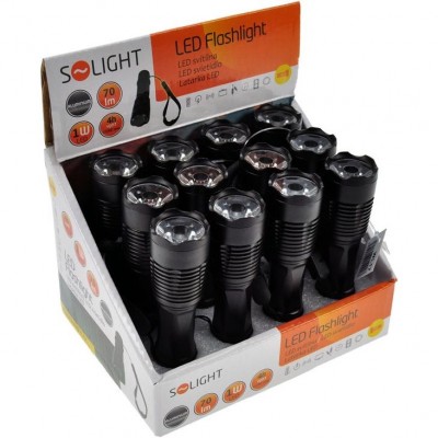 Solight LED kovová svítilna malá,  50lm, 1W LED, černá, 1 x AA - foto č. 4