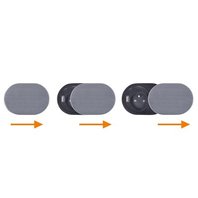 Solight 1x vestavná zásuvka + 1x USB s posuvným víčkem, délka 1,9m, USB 2400mA - foto č. 3