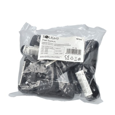 Solight vypínač šňůrový, jednopólový průchozí, černý - foto č. 3