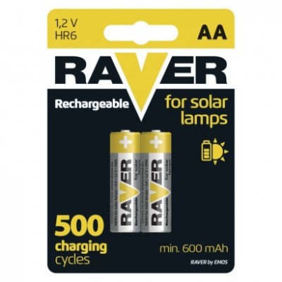 Nabíjecí baterie do solárních lamp RAVER SOLAR AA (HR6) 600 mAh, 2 ks (2 ks) - foto č. 2