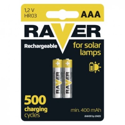Nabíjecí baterie do solárních lamp RAVER SOLAR AAA (HR03) 400 mAh, 2 ks (2 ks) - foto č. 2