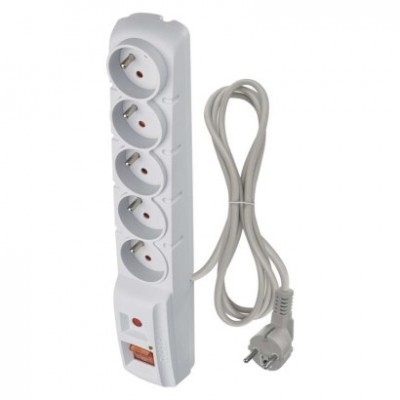 Přepěťová ochrana – 5 zásuvek 1,5m, šedá (1 ks) - foto č. 8