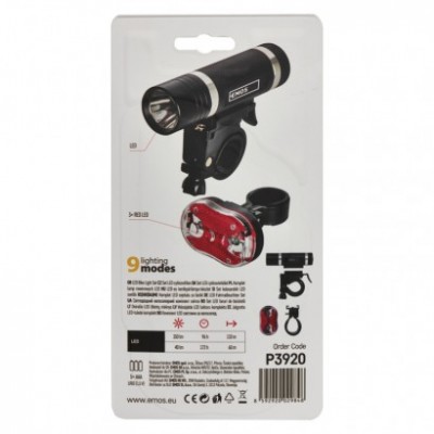 LED přední + zadní svítilna na kolo P3920 na 5× AAA, 150 lm (1 ks) - foto č. 4