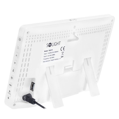 Solight meteostanice, extra velký barevný LCD, teplota, vlhkost, tlak, RCC, USB nabíjení, bílá - foto č. 3