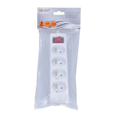 Solight vícenásobná zásuvka, 4 zásuvky, vypínač - foto č. 4