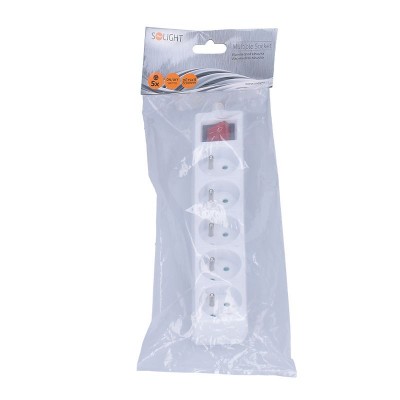 Solight vícenásobná zásuvka, 5 zásuvek, vypínač - foto č. 2