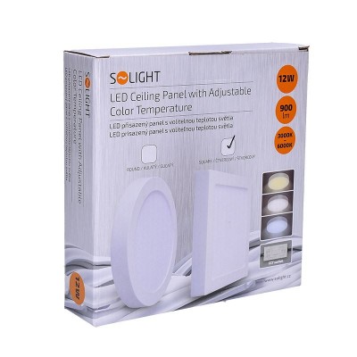 Solight LED mini panel CCT, přisazený, 12W, 900lm, 3000K, 4000K, 6000K, čtvercový - foto č. 6