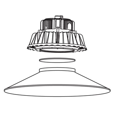 Al. refl.,prům.50,5cm, 120°, UGR <22,sklo prisma - foto č. 3