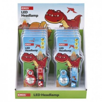 Dětská LED čelovka Dino, 2× CR2032, 8 ks, display box (8 ks) - foto č. 5