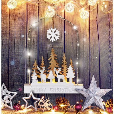 Solight LED závěsná dekorace - les s jeleny, 14x LED, 2x AA - foto č. 5